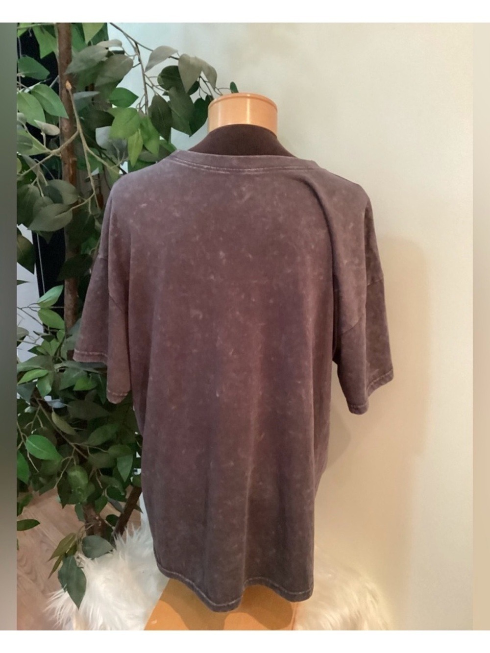 Orange Kiss Manifest Positivity Graphic Tee Size XL Acid Wash Gray Boho Goth - Picture 5 of 12